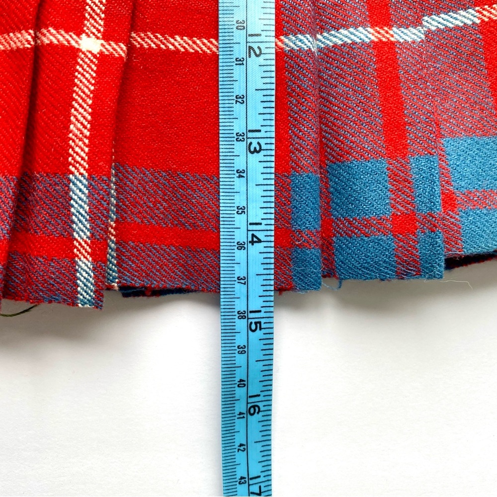 Vintage Childs Custom Wool Kilt - Red & Blue Tartan - Picture 2 of 7